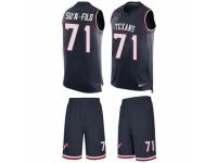 Men's Nike Houston Texans #71 Xavier Su'a-Filo Navy Blue Tank Top Suit NFL Jersey