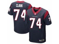 Men's Nike Houston Texans #74 Chris Clark Elite Navy Blue Team Color NFL Jersey