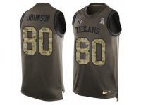 Men's Nike Houston Texans #80 Andre Johnson Green Salute to Service Tank Top NFL Jersey