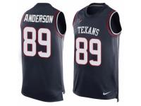 Men's Nike Houston Texans #89 Stephen Anderson Navy Blue Player Name & Number Tank Top NFL Jersey