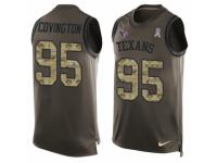 Men's Nike Houston Texans #95 Christian Covington Green Salute to Service Tank Top NFL Jersey