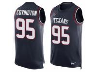 Men's Nike Houston Texans #95 Christian Covington Navy Blue Player Name & Number Tank Top NFL Jersey