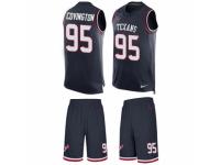 Men's Nike Houston Texans #95 Christian Covington Navy Blue Tank Top Suit NFL Jersey