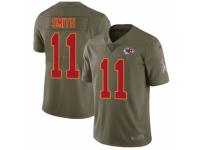 Men's Nike Kansas City Chiefs #11 Alex Smith Limited Olive 2017 Salute to Service NFL Jersey