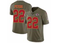 Men's Nike Kansas City Chiefs #22 Marcus Peters Limited Olive 2017 Salute to Service NFL Jersey