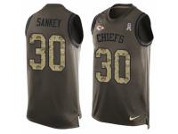 Men's Nike Kansas City Chiefs #30 Bishop Sankey Green Salute to Service Tank Top NFL Jersey