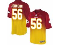 Men's Nike Kansas City Chiefs #56 Derrick Johnson Limited Red Gold Fadeaway NFL Jersey