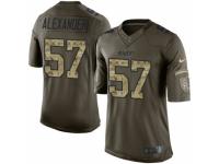 Men's Nike Kansas City Chiefs #57 D.J. Alexander Limited Green Salute to Service NFL Jersey