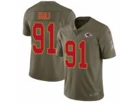 Men's Nike Kansas City Chiefs #91 Tamba Hali Limited Olive 2017 Salute to Service NFL Jersey