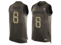 Men's Nike Los Angeles Chargers #8 Drew Kaser Green Salute to Service Tank Top NFL