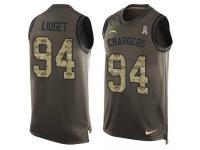 Men's Nike Los Angeles Chargers #94 Corey Liuget Green Salute to Service Tank Top NFL