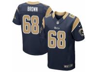 Men's Nike Los Angeles Rams #68 Jamon Brown Elite Navy Blue Team Color NFL Jersey