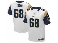 Men's Nike Los Angeles Rams #68 Jamon Brown Elite White NFL Jersey