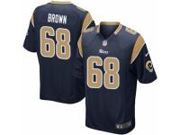 Men's Nike Los Angeles Rams #68 Jamon Brown Game Navy Blue Team Color NFL Jersey