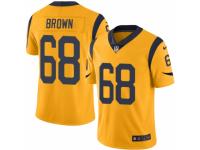 Men's Nike Los Angeles Rams #68 Jamon Brown Limited Gold Rush NFL Jersey