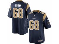 Men's Nike Los Angeles Rams #68 Jamon Brown Limited Navy Blue Team Color NFL Jersey
