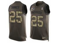 Men's Nike New England Patriots 25 Bishop Sankey Green Salute to Service Tank Top NFL Jersey