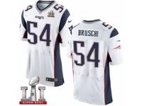 Men's Nike New England Patriots #54 Tedy Bruschi Elite White Super Bowl LI 51 NFL Jersey