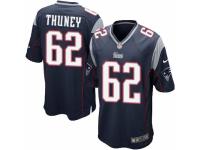 Men's Nike New England Patriots #62 Joe Thuney Game Navy Blue Team Color NFL Jersey