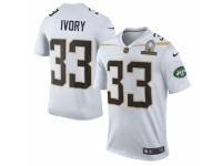 Men's Nike New York Jets #33 Chris Ivory Elite White Team Rice 2016 Pro Bowl NFL Jersey