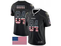 Men's Nike NFL Oakland Raiders #84 Antonio Brown Black USA Flag Fashion Rush Limited Jersey