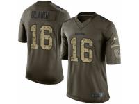 Men's Nike Oakland Raiders #16 George Blanda Limited Green Salute to Service NFL Jersey