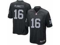 Men's Nike Oakland Raiders #16 Jim Plunkett Game Black Team Color NFL Jersey