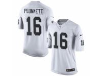 Men's Nike Oakland Raiders #16 Jim Plunkett Limited White NFL Jersey