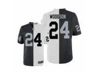 Men's Nike Oakland Raiders #24 Charles Woodson Elite Team Road Two Tone NFL Jersey