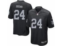 Men's Nike Oakland Raiders #24 Willie Brown Game Black Team Color NFL Jersey