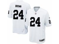 Men's Nike Oakland Raiders #24 Willie Brown Game White NFL Jersey