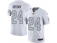 Men's Nike Oakland Raiders #24 Willie Brown Limited White Rush NFL Jersey