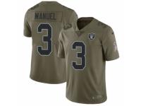 Men's Nike Oakland Raiders #3 E. J. Manuel Limited Olive 2017 Salute to Service NFL Jersey