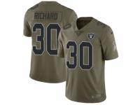 Men's Nike Oakland Raiders #30 Jalen Richard Limited Olive 2017 Salute to Service NFL Jersey