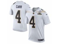 Men's Nike Oakland Raiders #4 Derek Carr Elite White Team Rice 2016 Pro Bowl NFL Jersey