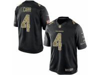 Men's Nike Oakland Raiders #4 Derek Carr Limited Black Salute to Service NFL Jersey