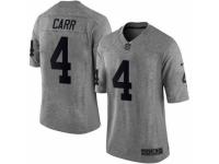 Men's Nike Oakland Raiders #4 Derek Carr Limited Gray Gridiron NFL Jersey