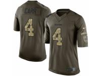 Men's Nike Oakland Raiders #4 Derek Carr Limited Green Salute to Service NFL Jersey