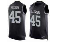 Men's Nike Oakland Raiders #45 Nick Nelson Black Player Name & Number Tank Top NFL Jersey