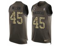 Men's Nike Oakland Raiders #45 Nick Nelson Green Salute to Service Tank Top NFL Jersey