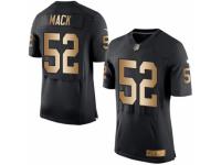 Men's Nike Oakland Raiders #52 Khalil Mack Elite Black Gold Team Color NFL Jersey