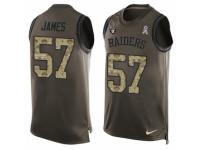 Men's Nike Oakland Raiders #57 Cory James Green Salute to Service Tank Top NFL Jersey