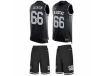 Men's Nike Oakland Raiders #66 Gabe Jackson Black Tank Top Suit NFL Jersey