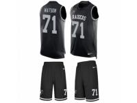 Men's Nike Oakland Raiders #71 Menelik Watson Black Tank Top Suit NFL Jersey