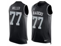 Men's Nike Oakland Raiders #77 Kolton Miller Black Player Name & Number Tank Top NFL Jersey