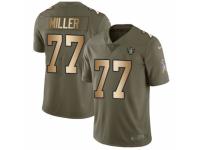 Men's Nike Oakland Raiders #77 Kolton Miller Limited Olive/Gold 2017 Salute to Service NFL Jersey