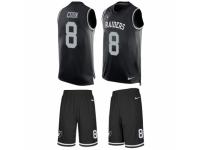 Men's Nike Oakland Raiders #8 Connor Cook Black Tank Top Suit NFL Jersey