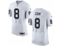 Men's Nike Oakland Raiders #8 Connor Cook Elite White NFL Jersey