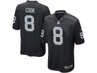 Men's Nike Oakland Raiders #8 Connor Cook Game Black Team Color NFL Jersey