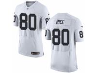 Men's Nike Oakland Raiders #80 Jerry Rice Elite White NFL Jersey